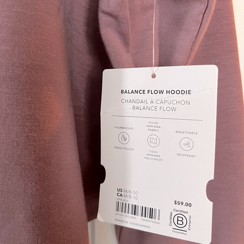 NWT!! Athleta Girls cozy hooded sweat shirt - Picture 3 of 5